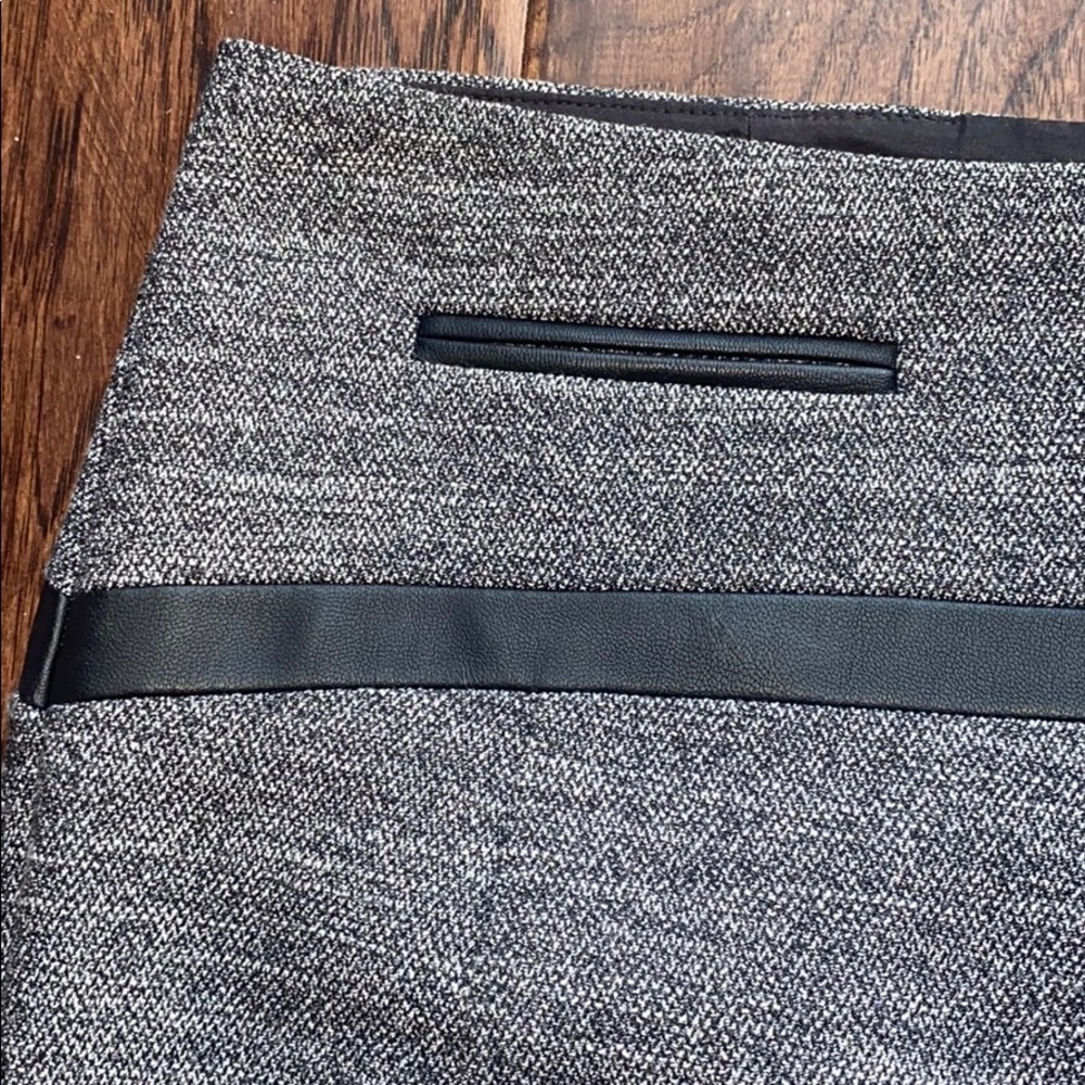 Express Grey Pencil Skirt w/ Faux Leather Accents - Picture 2 of 5